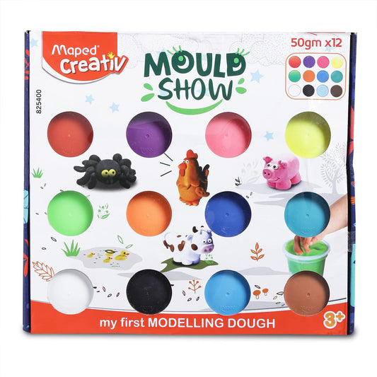 Maped Modelling Dough 50gm* 12 Shades with Tools | Dough Clay| Clay Dough | Moulding Dough | Non - Toxic Dough | Return Gifts | Bithday Gifts