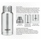 Milton Elfin 160 Thermosteel Bottle, 160 ml Water Bottles, 24 Hours Hot and Cold, Easy to Carry, Easy Grip, Rust Proof, Tea, Coffee, Office, Travel Bottle, Silver