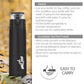 Milton Atlantis 400 Thermosteel Insulated Water Bottle, 350 ml, Black | Hot and Cold | Leak Proof | Office Bottle | Sports | Home | Kitchen | Hiking | Treking | Travel | Easy to Carry | Rust Proof