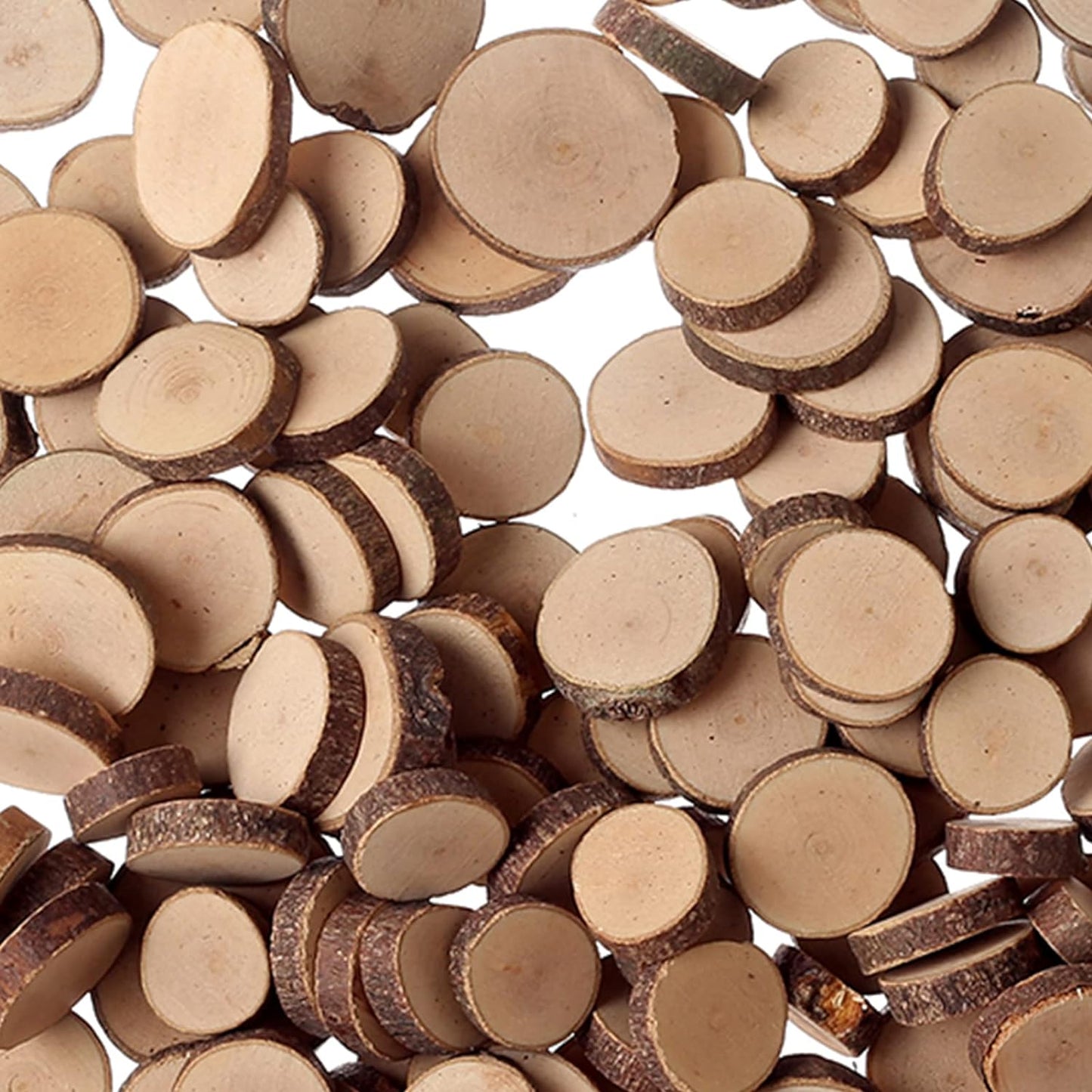 Natural Wooden Slices Round 1.5-2x0.5cm 100 Grams