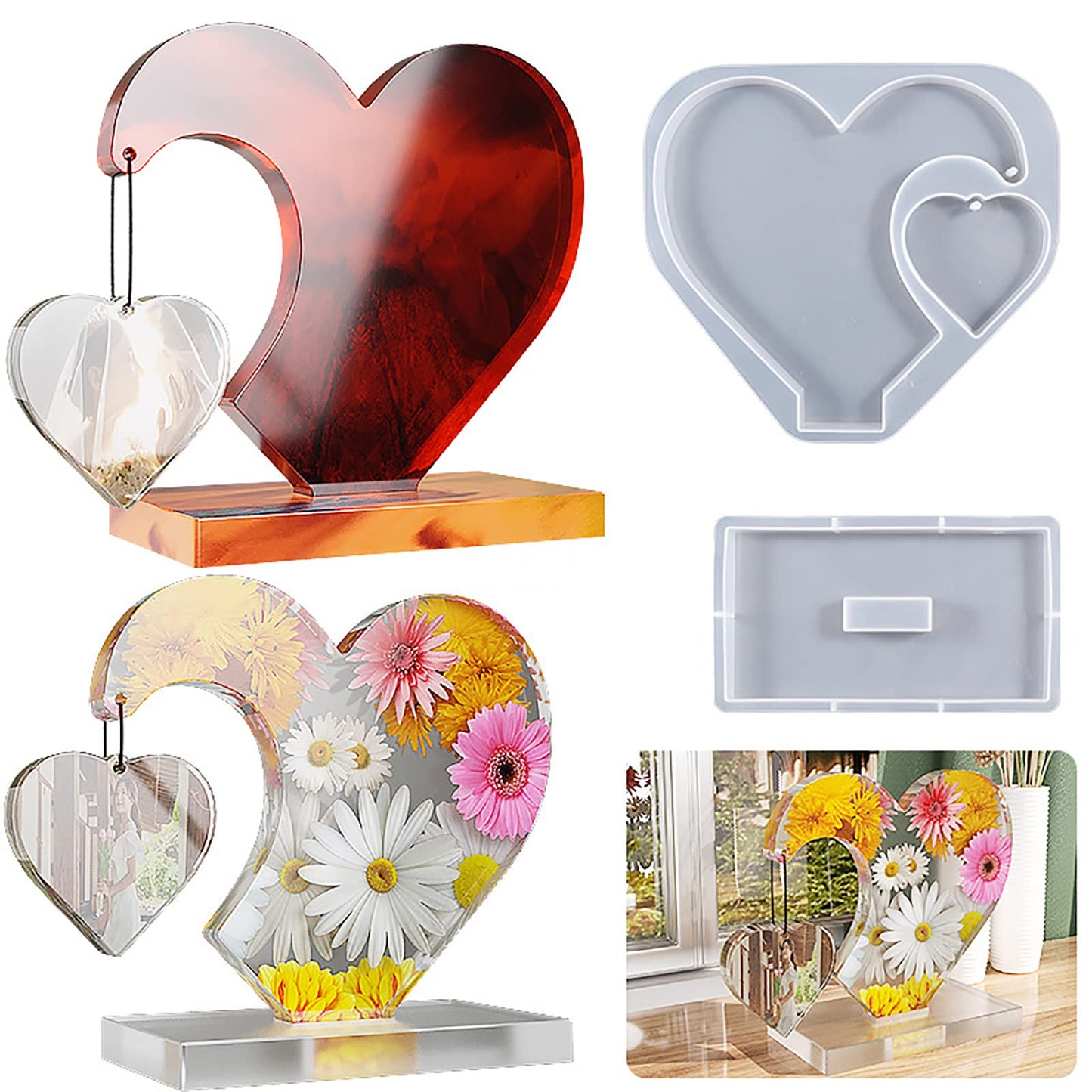 Silicone Mould Heart Photo Frame