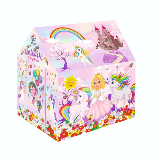 Ratna's Play Tent House Jumbo Size, Light Weight for Kids 3-10 Years Girls and Boys (Unicorn Kingdom)