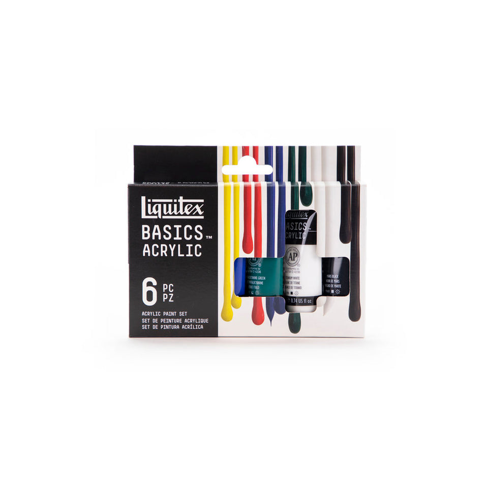 Liquitex Basics Acrylic Primary Colours Set - 6x22ml