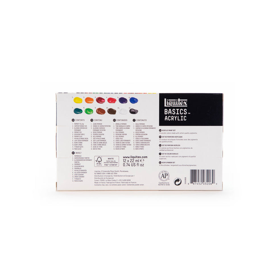 Liquitex Basics Acrylic Set - 12x22ml