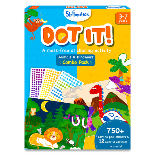 Skillmatics Art Activity - Dot It Combo, No Mess Sticker Art for Kids, Craft Kits, DIY Activity, Gifts