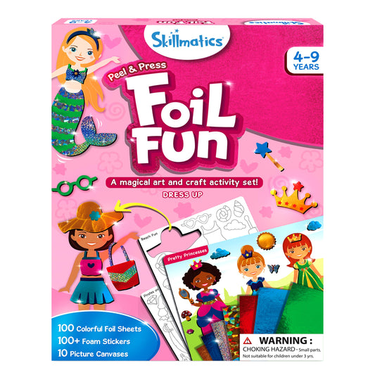 Skillmatics Art & Craft Activity - Foil Fun Dress Up, No Mess Art For Kids, Craft Kits & Supplies, Diy Creative Activity, Gifts