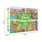 Ratna's 4 in 1 City & Village Life Jigsaw Puzzle for Kids. 4 Jigsaw Puzzles with 35 Pieces Each (Commercial City, Residential City, Village & Village Farming)