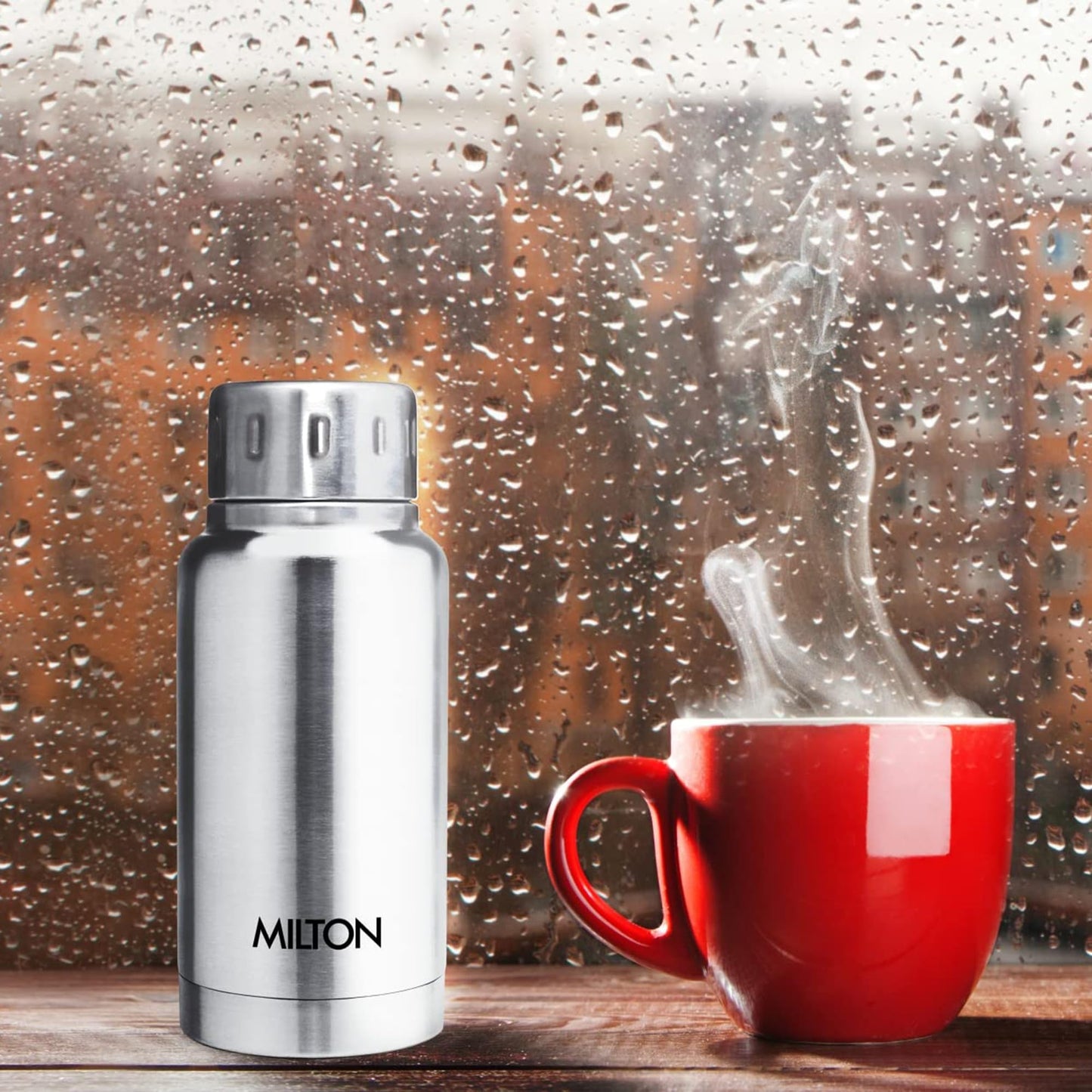 Milton Elfin 160 Thermosteel Bottle, 160 ml Water Bottles, 24 Hours Hot and Cold, Easy to Carry, Easy Grip, Rust Proof, Tea, Coffee, Office, Travel Bottle, Silver