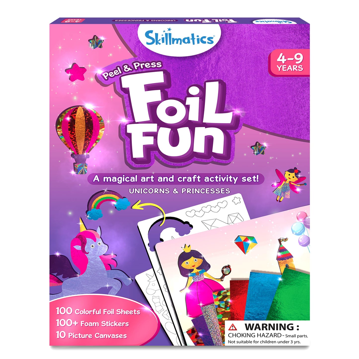 Skillmatics Art & Craft Activity - Foil Fun Unicorns & Princesses, No Mess Art for Kids, Craft Kits & Supplies, DIY Creative Activity, Gifts