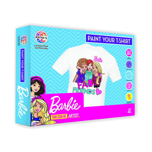 Ratna's Barbie Design Your Tshirt For Girls, Free Size Tshirt For 5-10 Years Girls