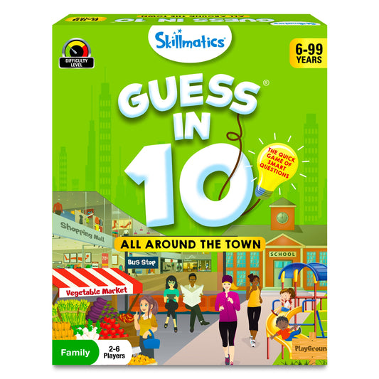 Skillmatics Card Game - Guess in 10 All Around The Town, Perfect for Boys, Girls, Kids, and Families Who Love Board Games, Travel Friendly,Gifts