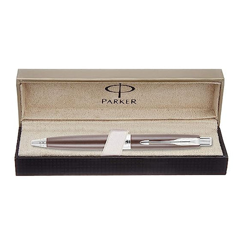 Parker Aster Matte Brown Chrome Trim Ball Pen