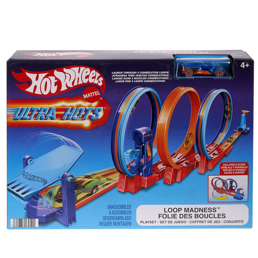 Hot Wheels Ultra Hots Loop Madness Track Set With 3 Loops And 1 Hot Wheels Car