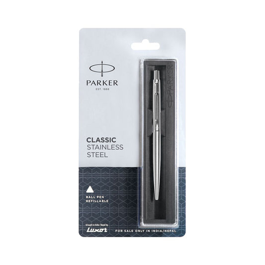 Parker Classic Stainless Steel Chrome Trim Ball Pen