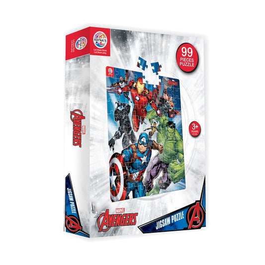 Ratna's 99 Pieces Disney & Marvel Series Jigsaw Puzzle for Kids. Puzzle Size 44.5cm X 37cm (Avengers)