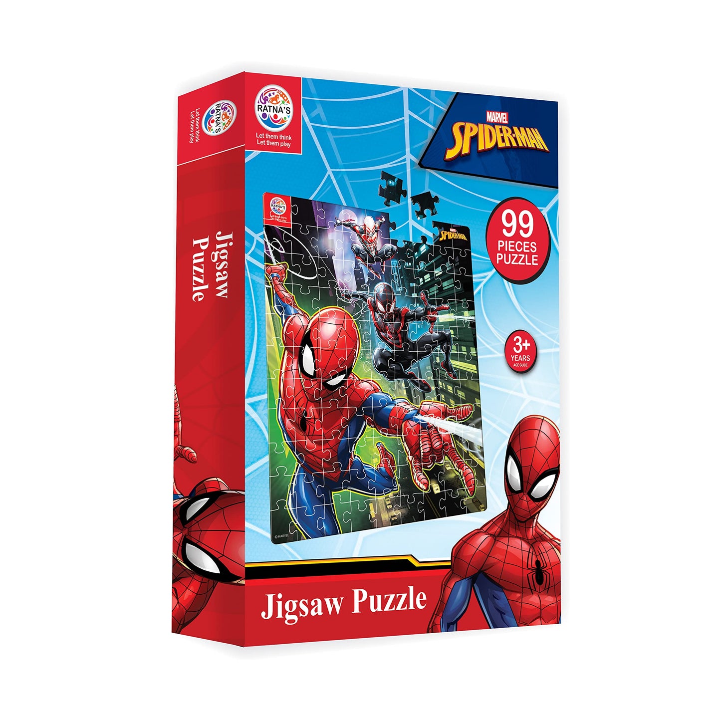 Ratna's 99 Pieces Spiderman Jigsaw Puzzle for Kids. Puzzle Size 44.5cm X 37cm