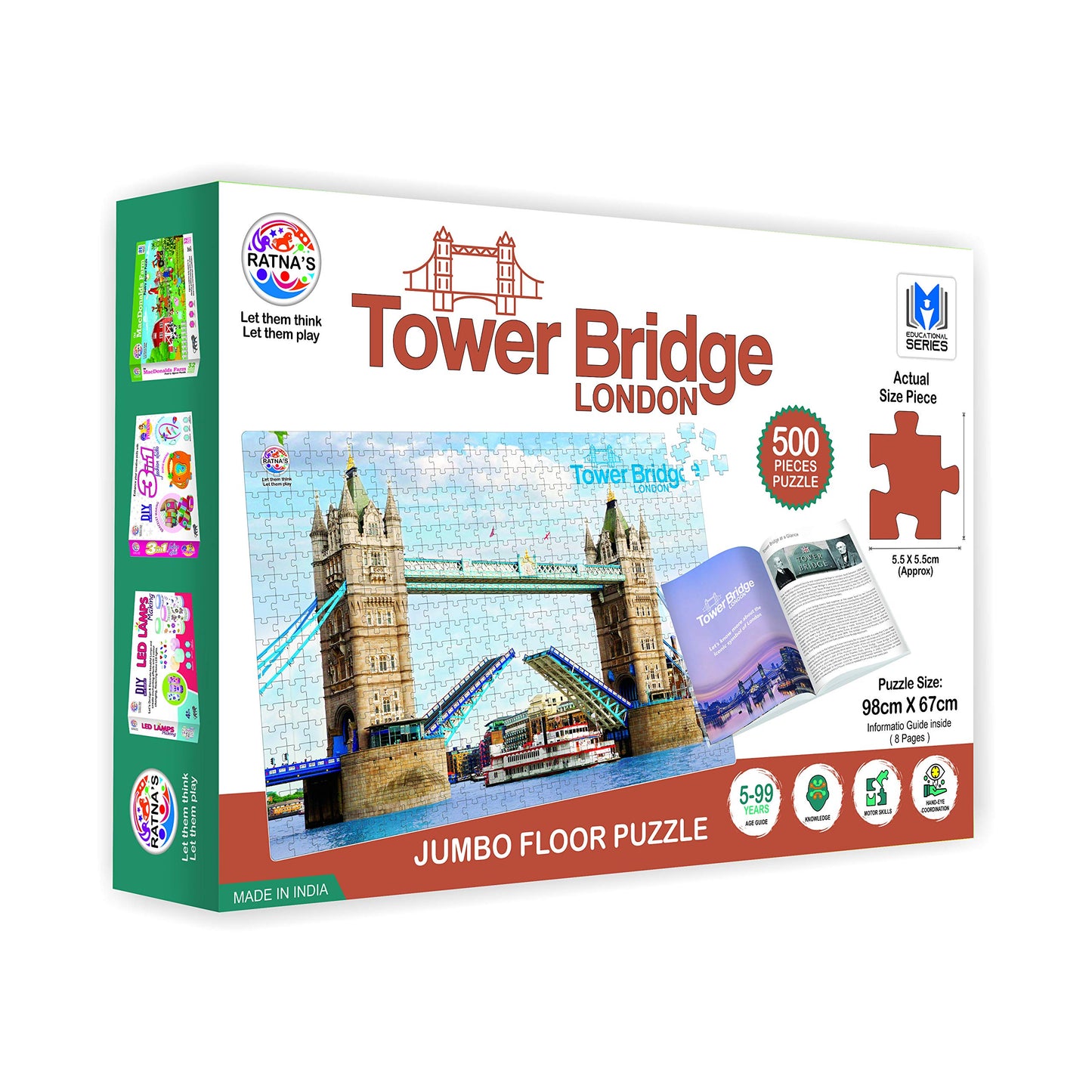 Ratna's London Tower Bridge 500 Pieces Floor Jigsaw Puzzle (Size: 98 cm * 67 cm)