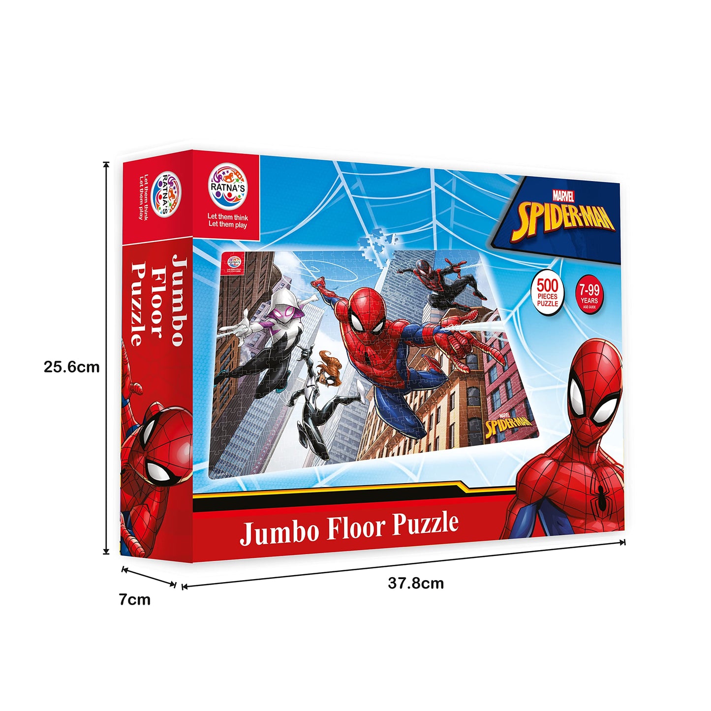 Ratna's Marvel Spiderman 500 Pieces Jumbo Floor Jigsaw Puzzle (Size: 98 cm x 67 cm)