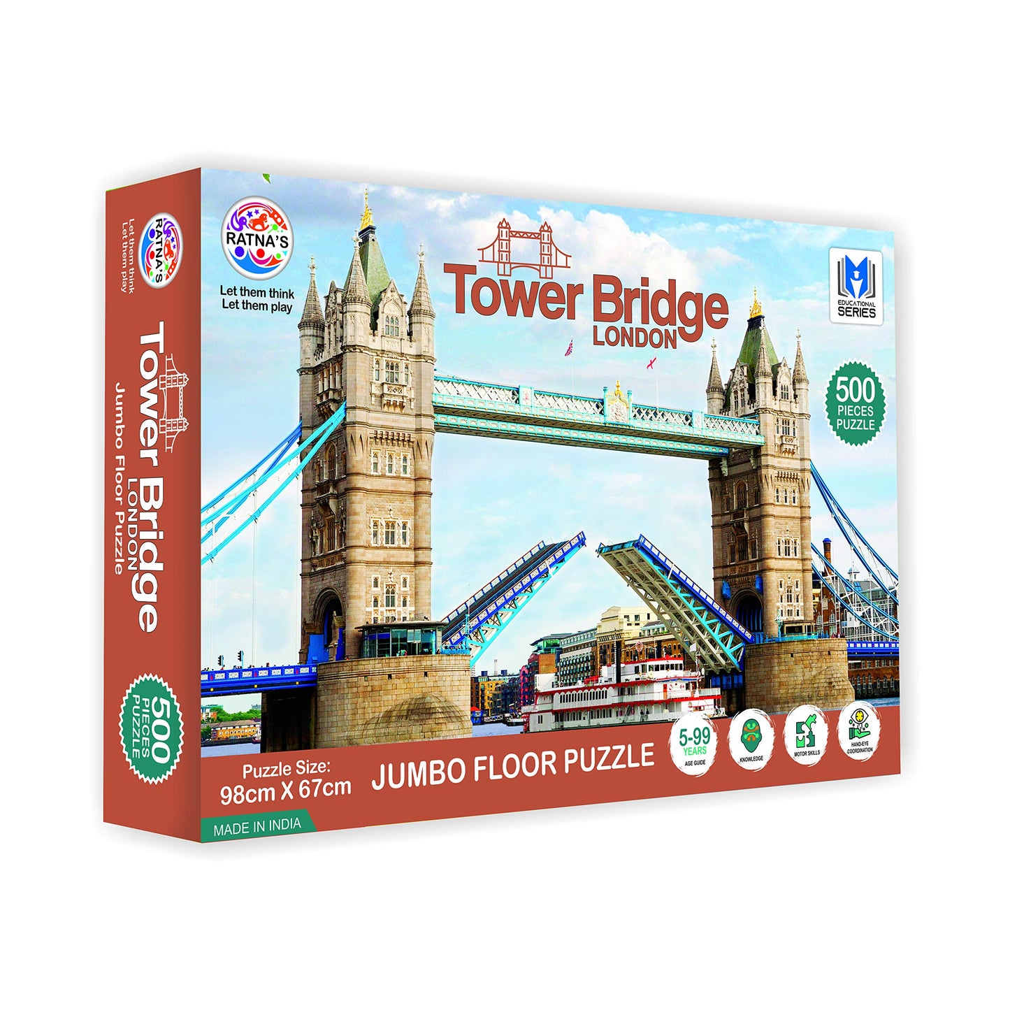 Ratna's London Tower Bridge 500 Pieces Floor Jigsaw Puzzle (Size: 98 cm * 67 cm)