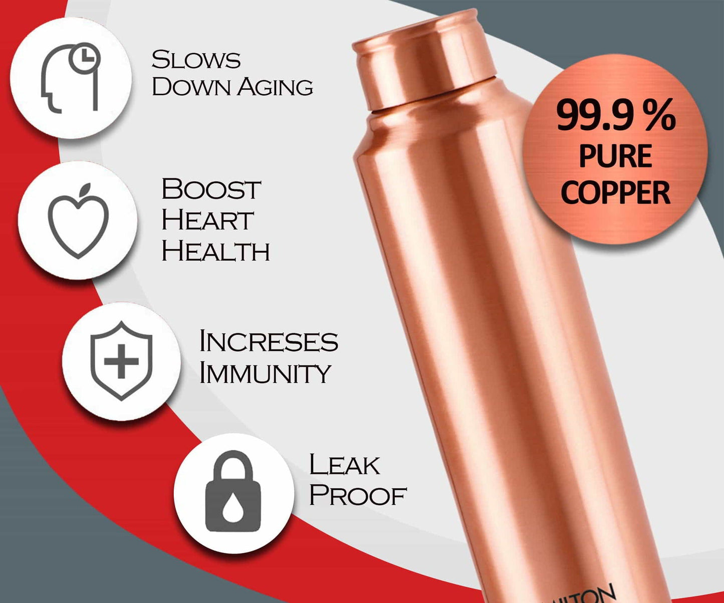 Milton Alpine 1000 Water Bottle, 900 ml, 1 Piece, Copper | 100% Leak Proof | Office Bottle | Gym Bottle | Yoga Bottle | Home | Kitchen | Hiking | Treking Bottle | Travel Bottle