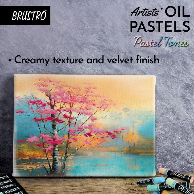 Brustro Artist Oil Pastels Set of 24 (Pastel Tones)