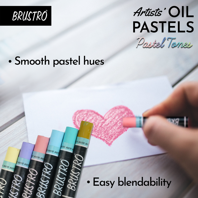 Brustro Artist Oil Pastels Set of 24 (Pastel Tones)