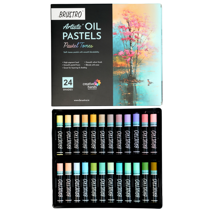 Brustro Artist Oil Pastels Set of 24 (Pastel Tones)