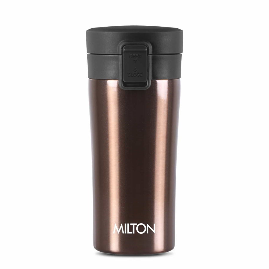 Milton Coffee Mug Thermosteel Hot or Cold Insulated Flask, 300 ml, Peach | Leak Proof | Rust Proof | Tea Mug | Soup Flask | Juice Mug | Water Flask | Easy Grip | Easy to Carry