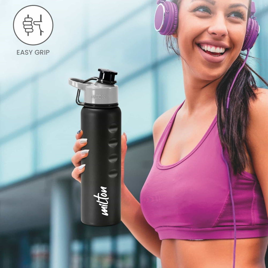 Milton Gripper 750 Stainless Steel Water Bottle, 750 ml, | Leak Proof | Easy Grip | Light Weight | Easy to Carry