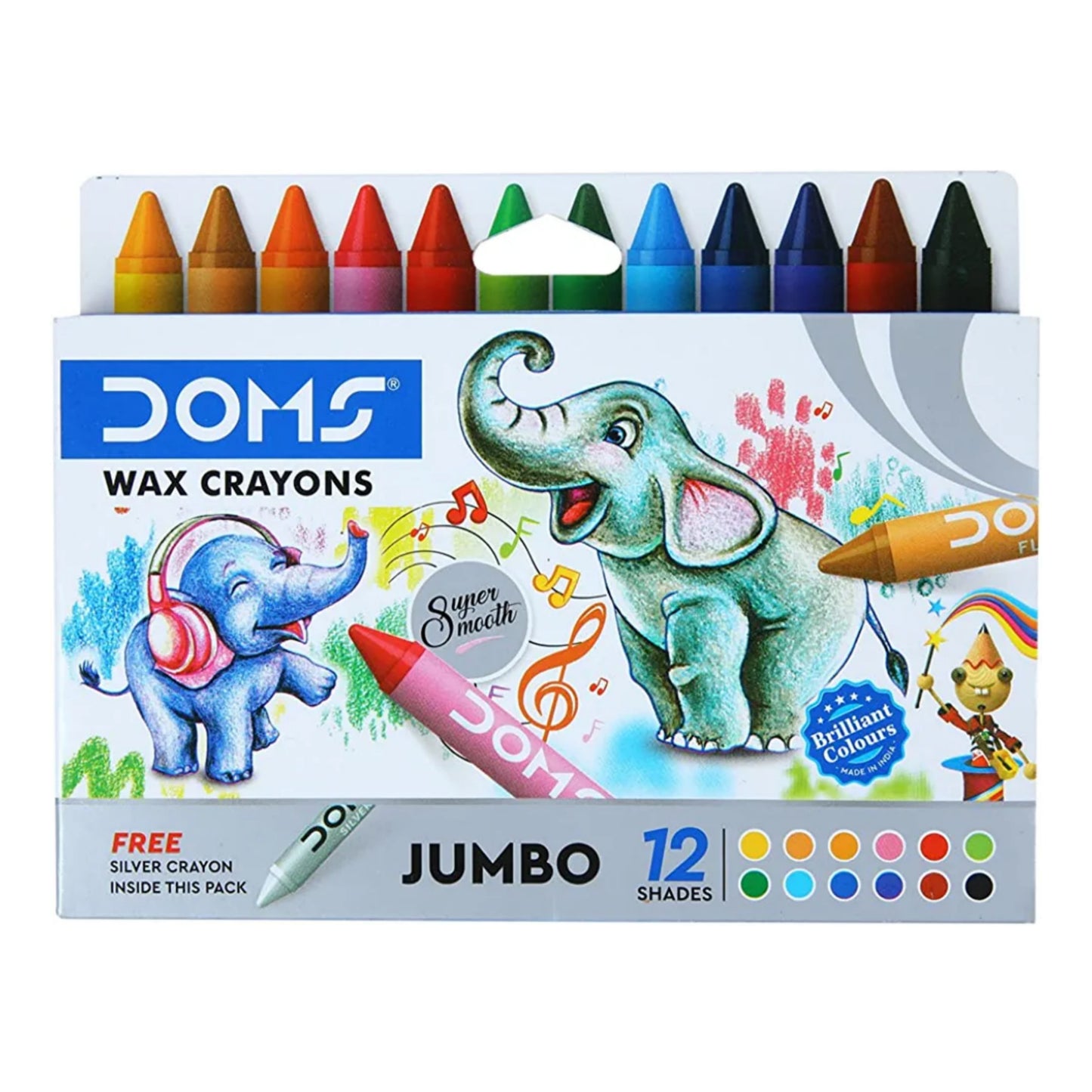 Doms Non-Toxic Jumbo Wax Crayon Set in Cardboard Box