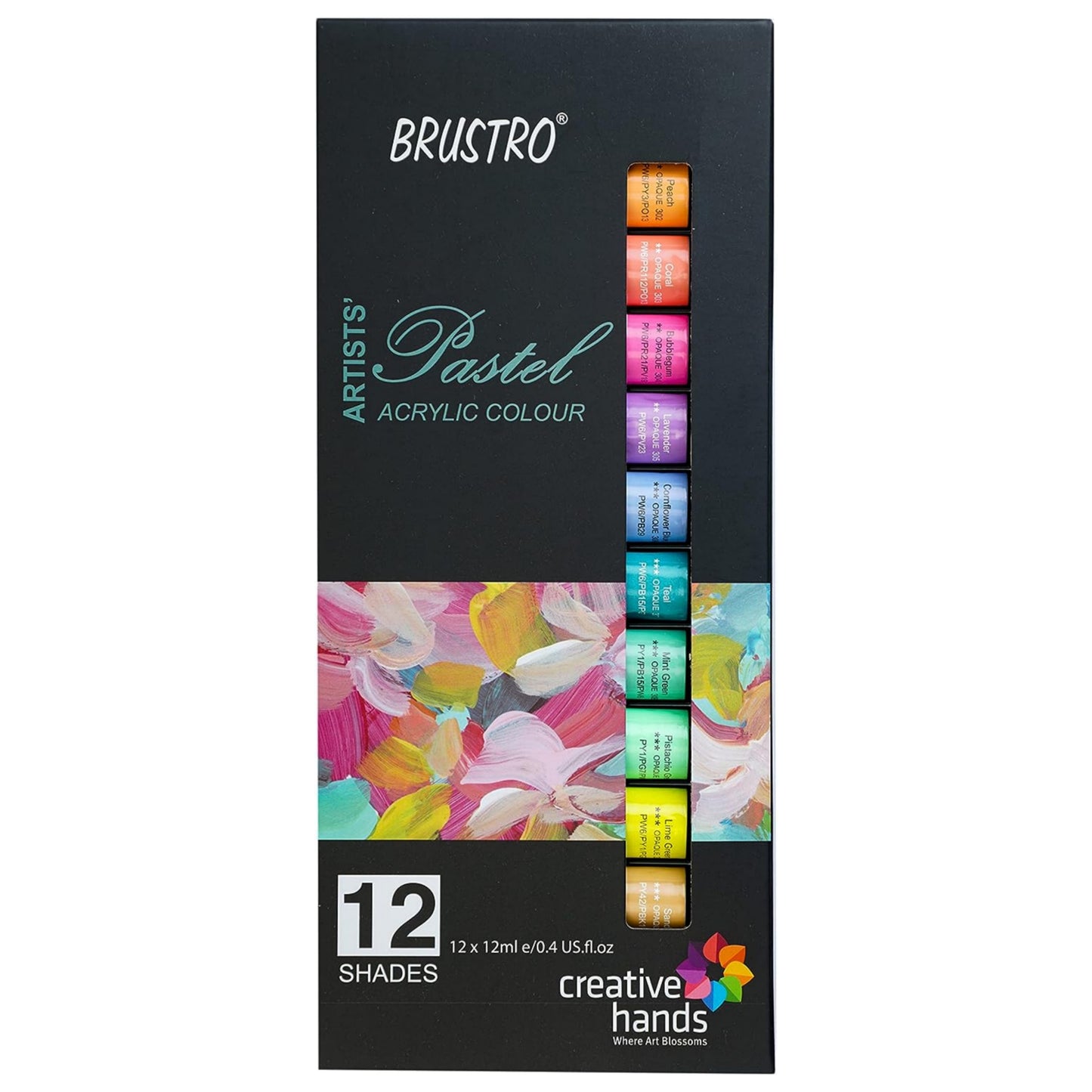 Brustro Artists ’ Acrylic Pastel Colour Set of 12 Colours X 12ML Tubes (Multicolor)