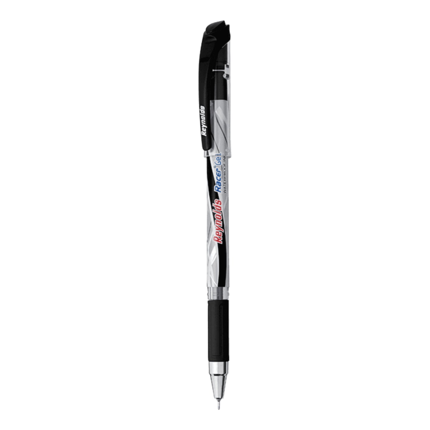 Reynolds Racer Gel Black 5 Pc's Lightweight Gel Pen With Comfortable Grip For Extra Smooth Writing I School And Office Stationery|0.5Mm Tip Size