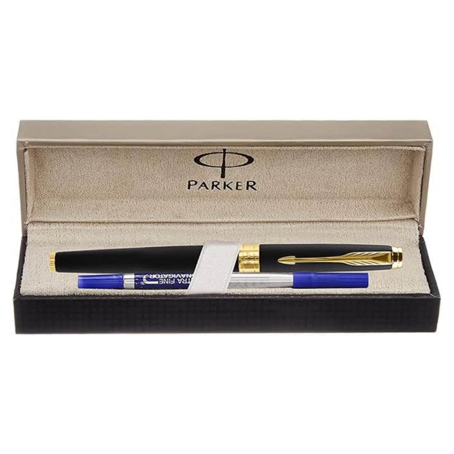 Parker Aster Matte Black Gold Trim Roller Ball Pen | Body Color - Black | Ink Color - Blue