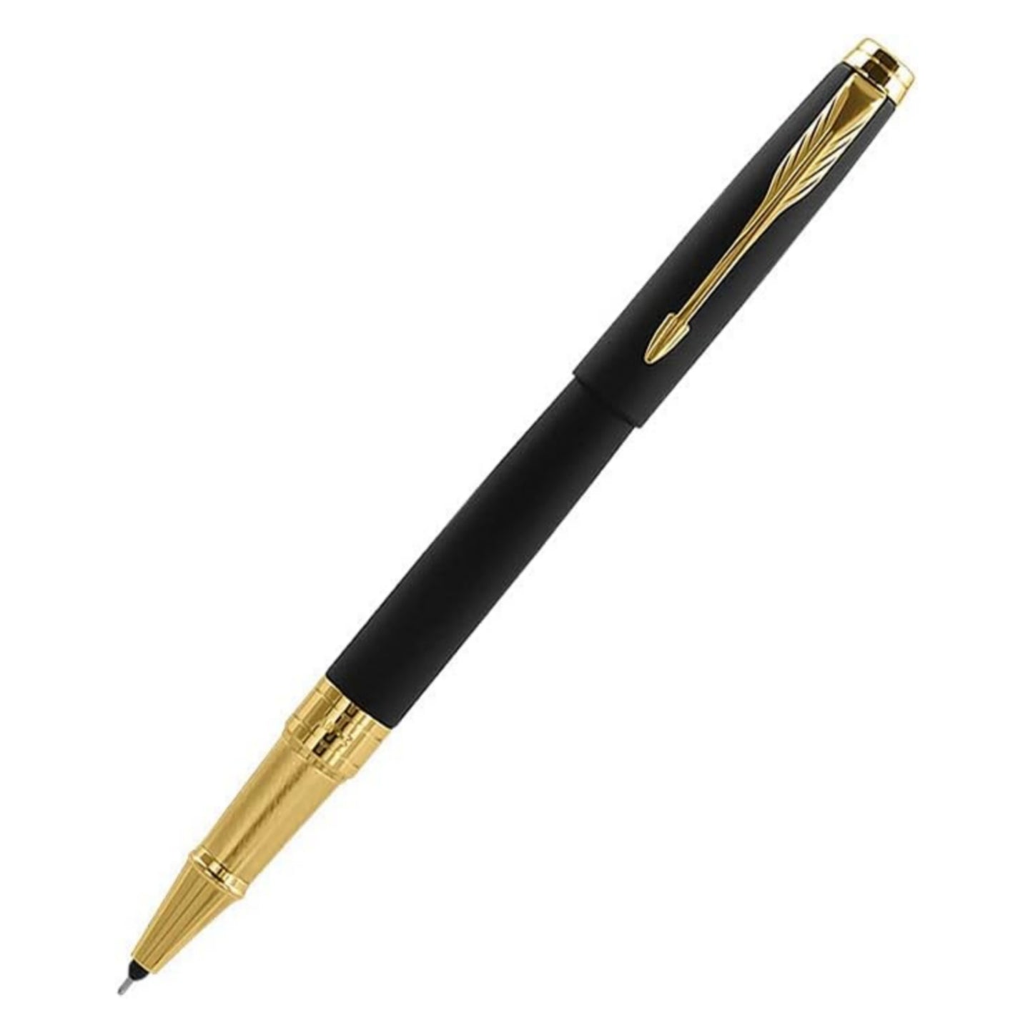 Parker Aster Matte Black Gold Trim Roller Ball Pen | Body Color - Black | Ink Color - Blue