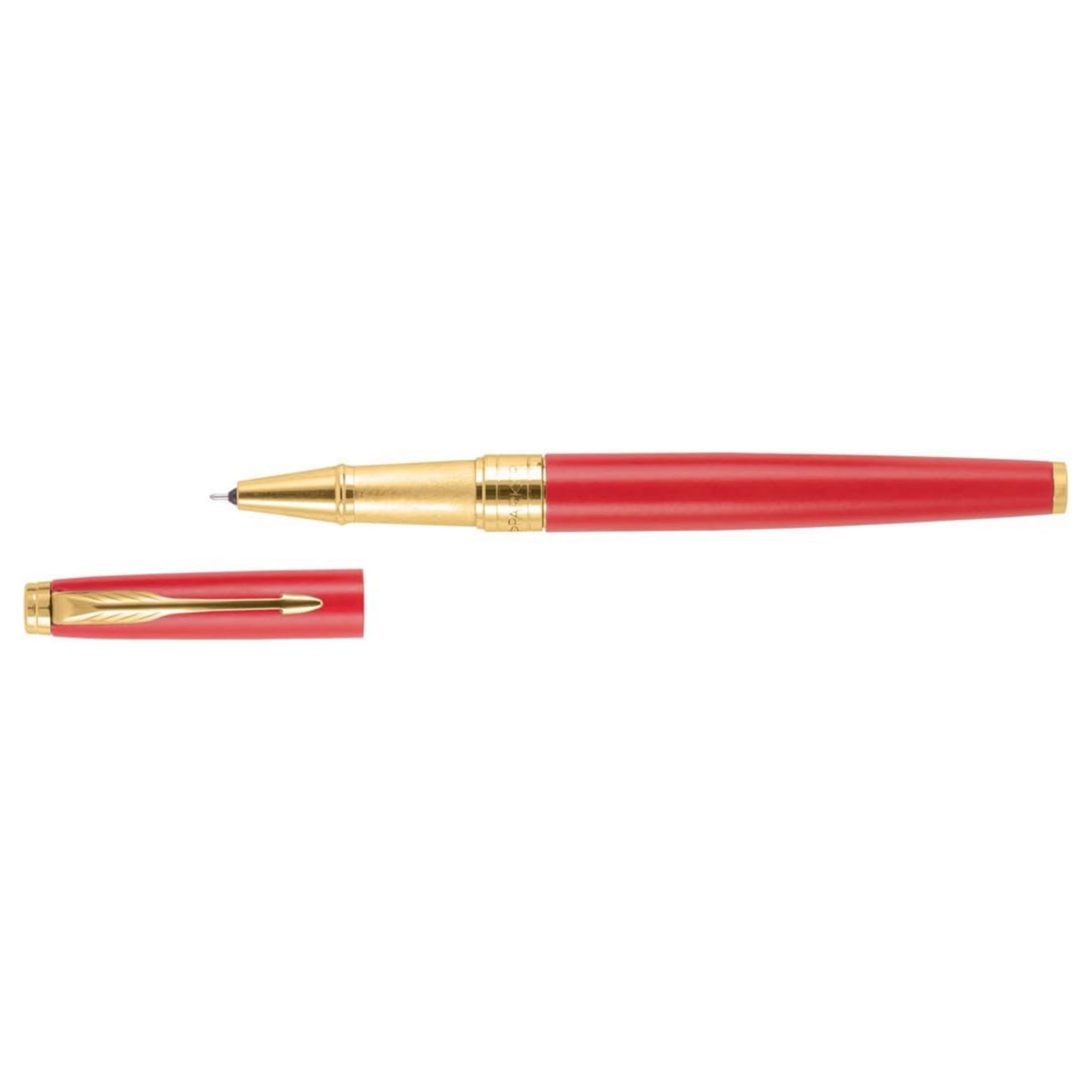 Parker Aster Matte Red Gold Trim Roller Ball Pen