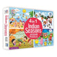 Ratna's 4 in 1 Indian Seasons Jigsaw Puzzle for Kids - Set of 4 | 35-Piece Puzzles | Educational Toy for Cognitive Development | Vibrant Colors | Puzzle Guide Included | Ages 3 and Up