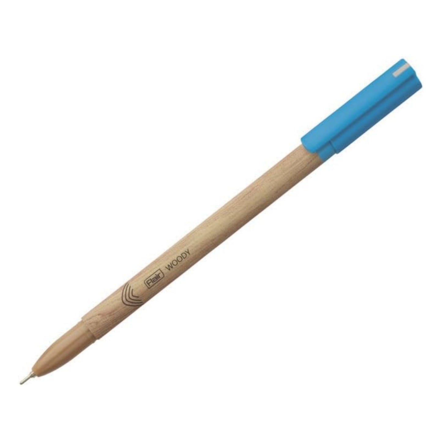 Flair Woody 0.7mm Ball Pen | Attractive Woody Design | Smooth Ink Flow System With Low-Viscosity Ink | Smudge Free Writing | Blue Ink - Pack of 10 Pens