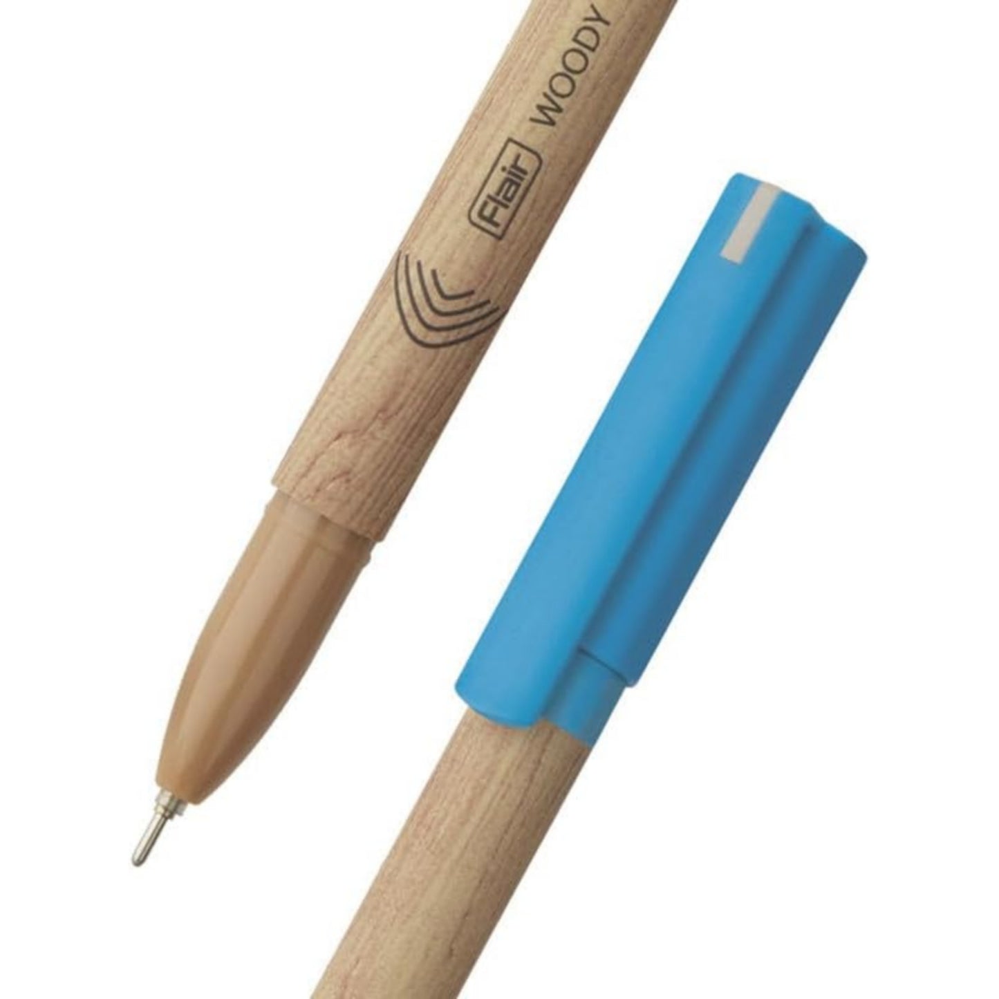Flair Woody 0.7mm Ball Pen | Attractive Woody Design | Smooth Ink Flow System With Low-Viscosity Ink | Smudge Free Writing | Blue Ink - Pack of 10 Pens