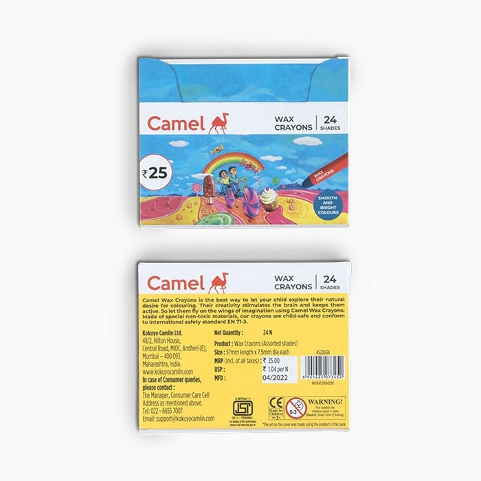 Camel Wax Crayons - 24 Shades