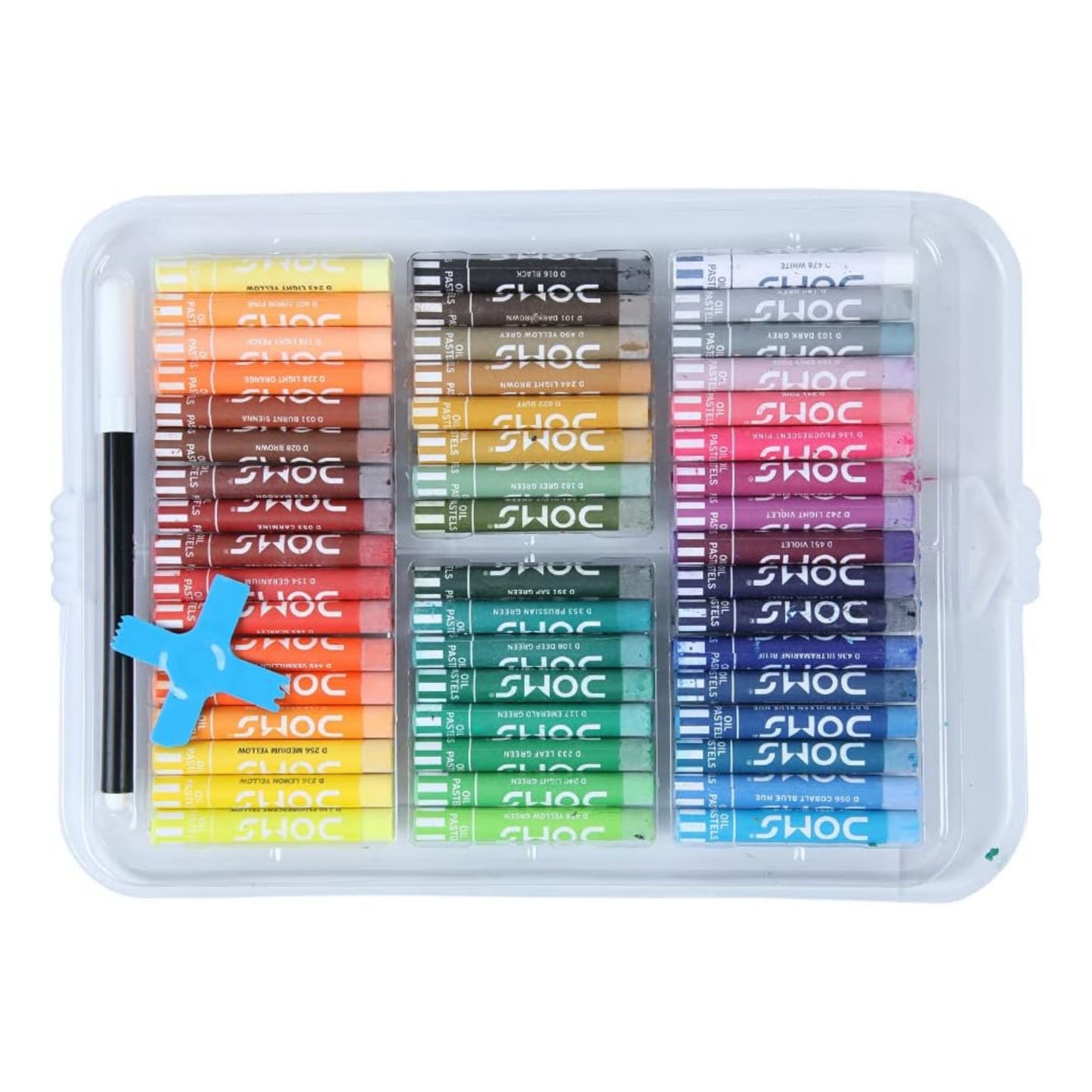 Doms 50 Shades Oil Pastel With Case|Smooth Color Intermixing For Better Effect|Bright&Intense Colors|Free Scrapping Tool|Non-Toxic&Safe For Childrens