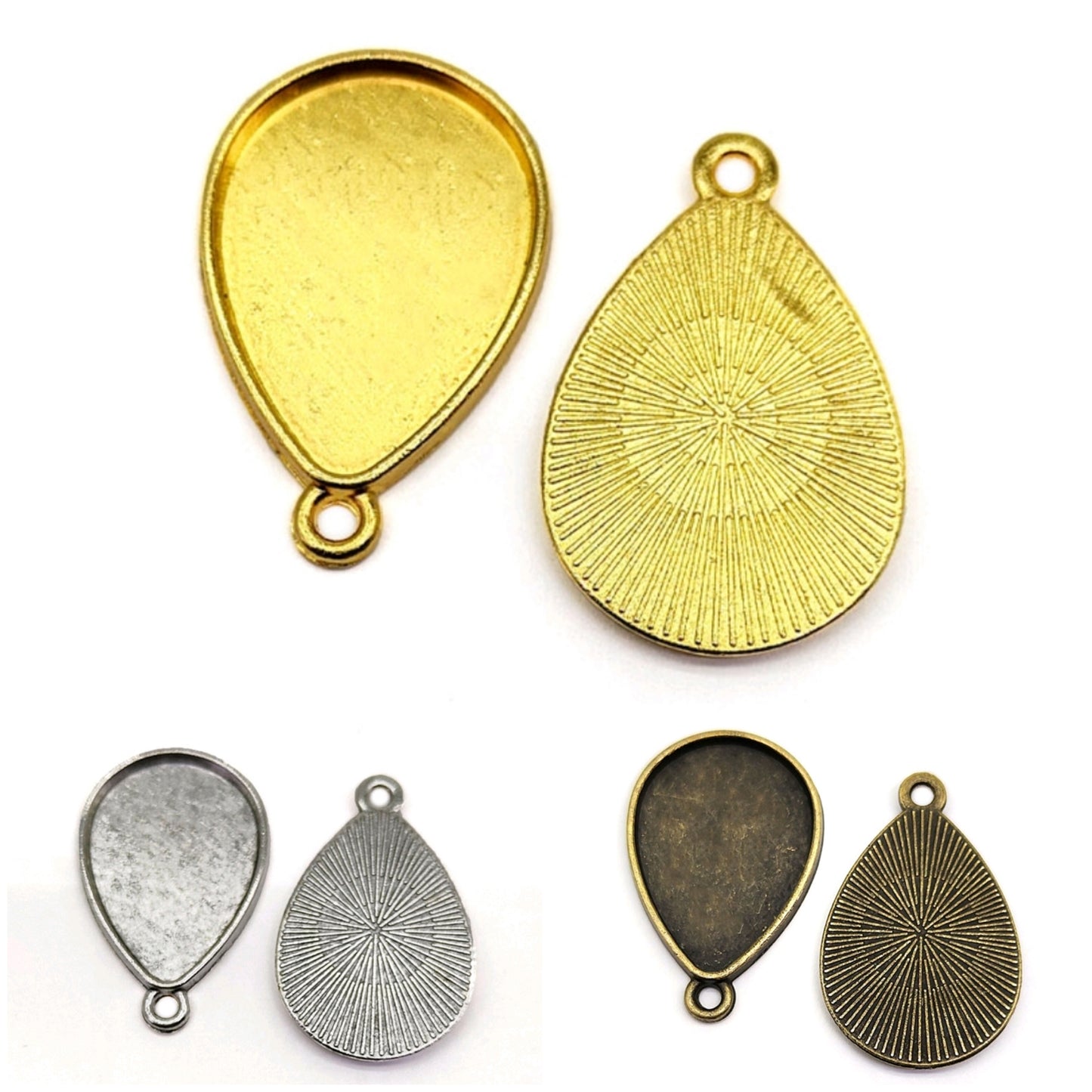 Drop Shape Bezel Pendant 6  Pc's