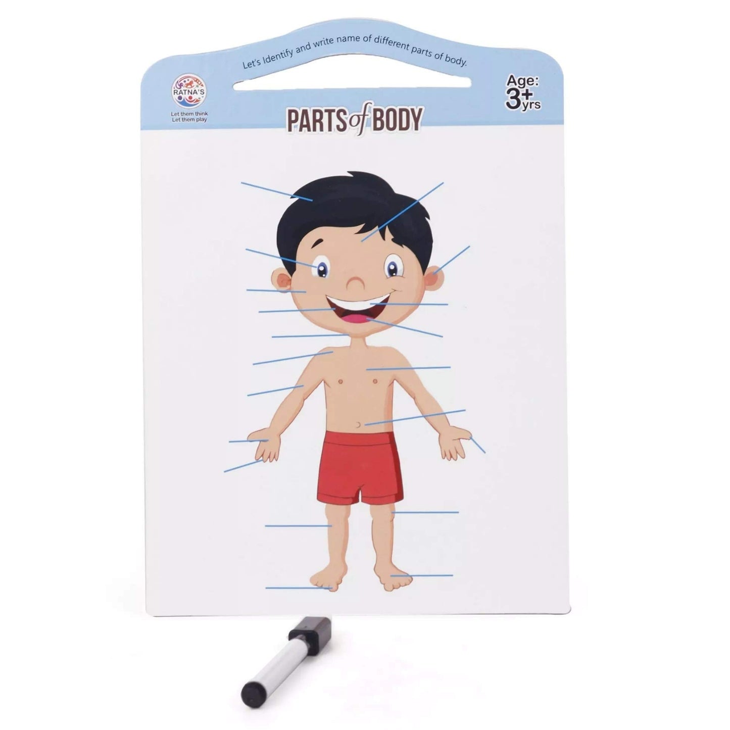 Ratna's Parts of Body Jigsaw Puzzle for Kids with 2 in 1 Write and Wipe Board with Body Parts