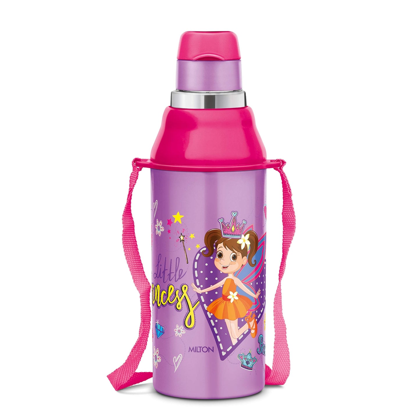 Milton Kool Steelight 400 Kids Plastic Insulated Water Bottle with Straw, 404 ml, Sipper Bottle, Leak Proof, BPA Free, Food Grade, School & Picnic Bottle, Purple