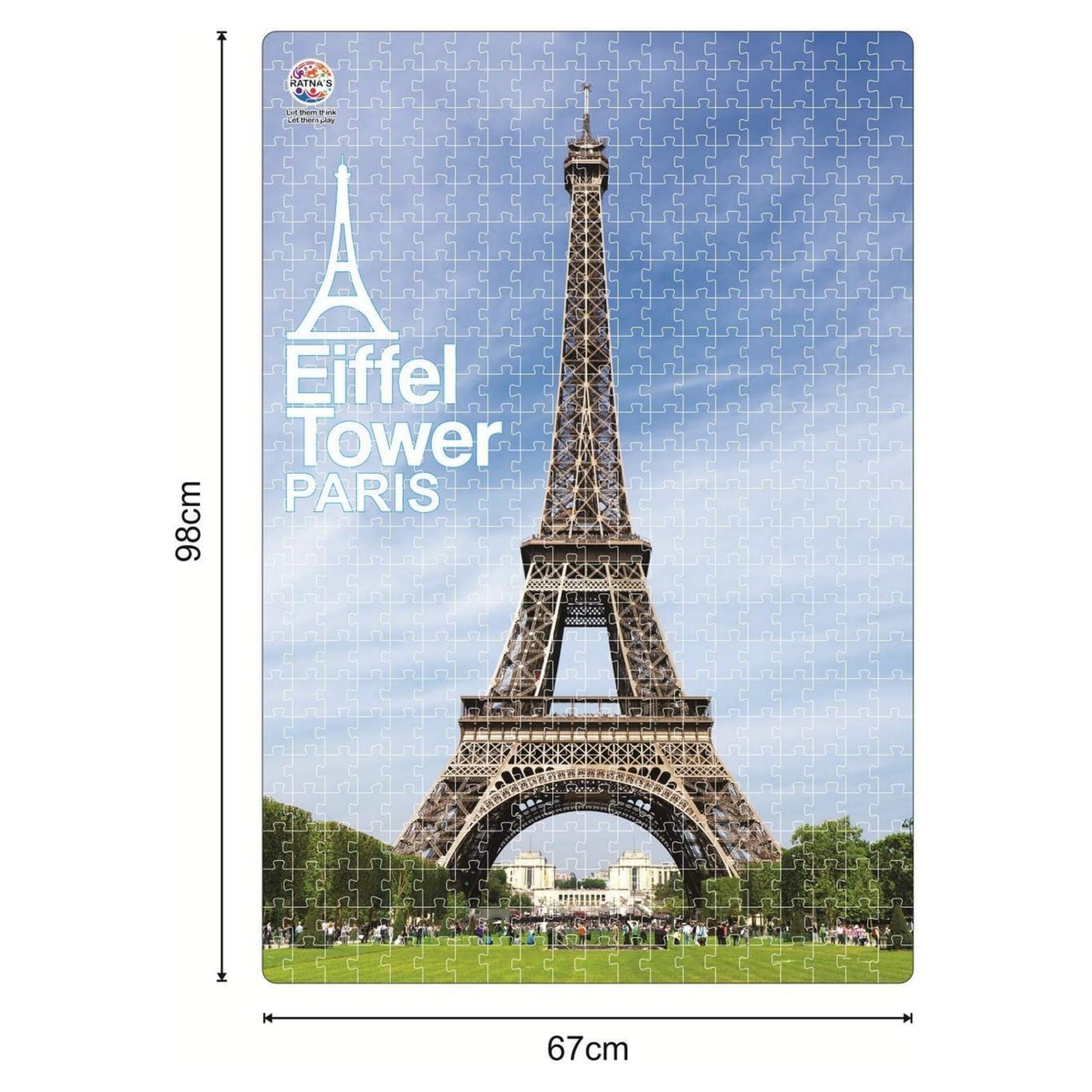 Ratna's Jumbo Floor Puzzle Eiffel Tower 500 Pieces Jumbo Jigsaw Puzzle Size (98 cm X 67 cm)