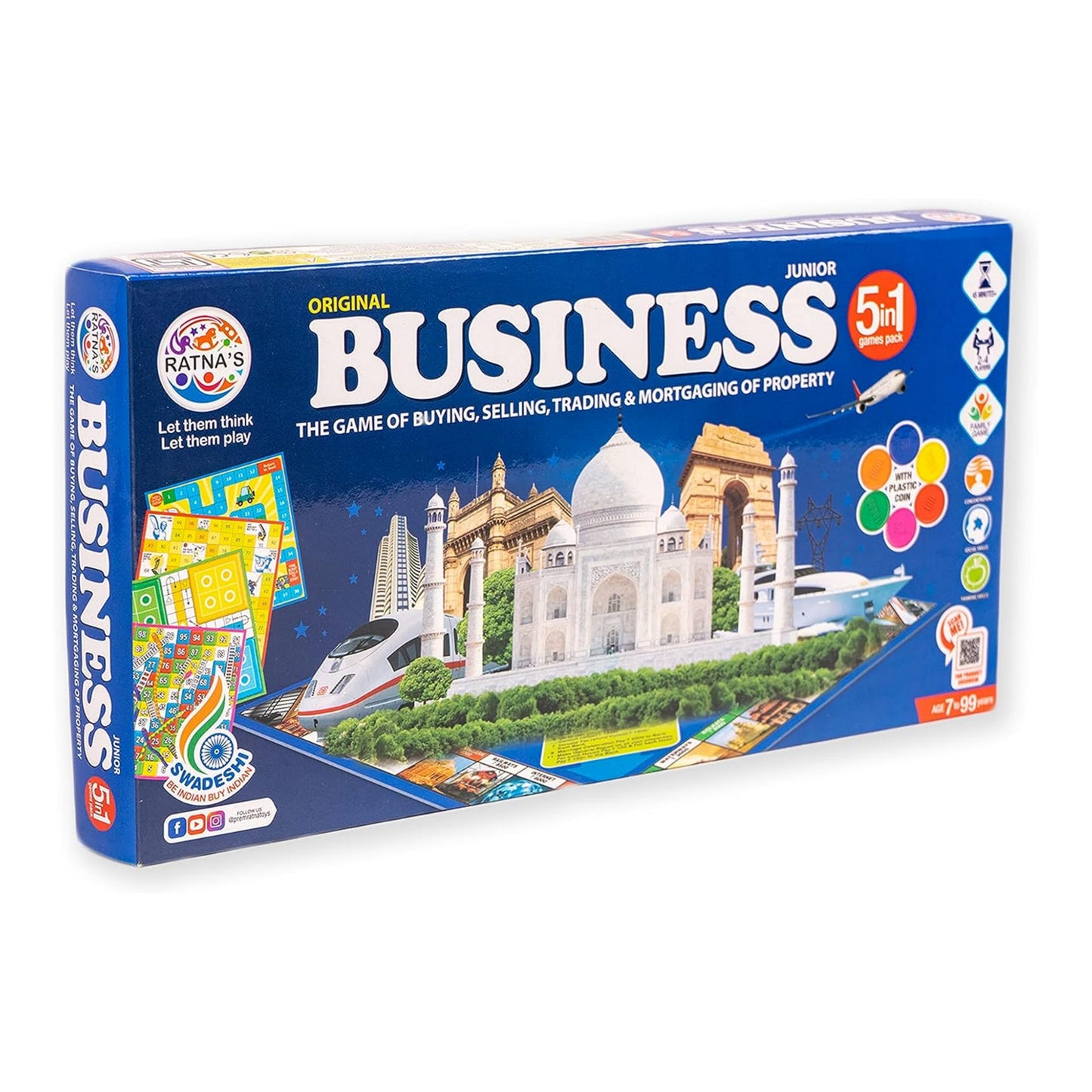 Ratna's Business JR. Coins 5 in 1 Board Game Set