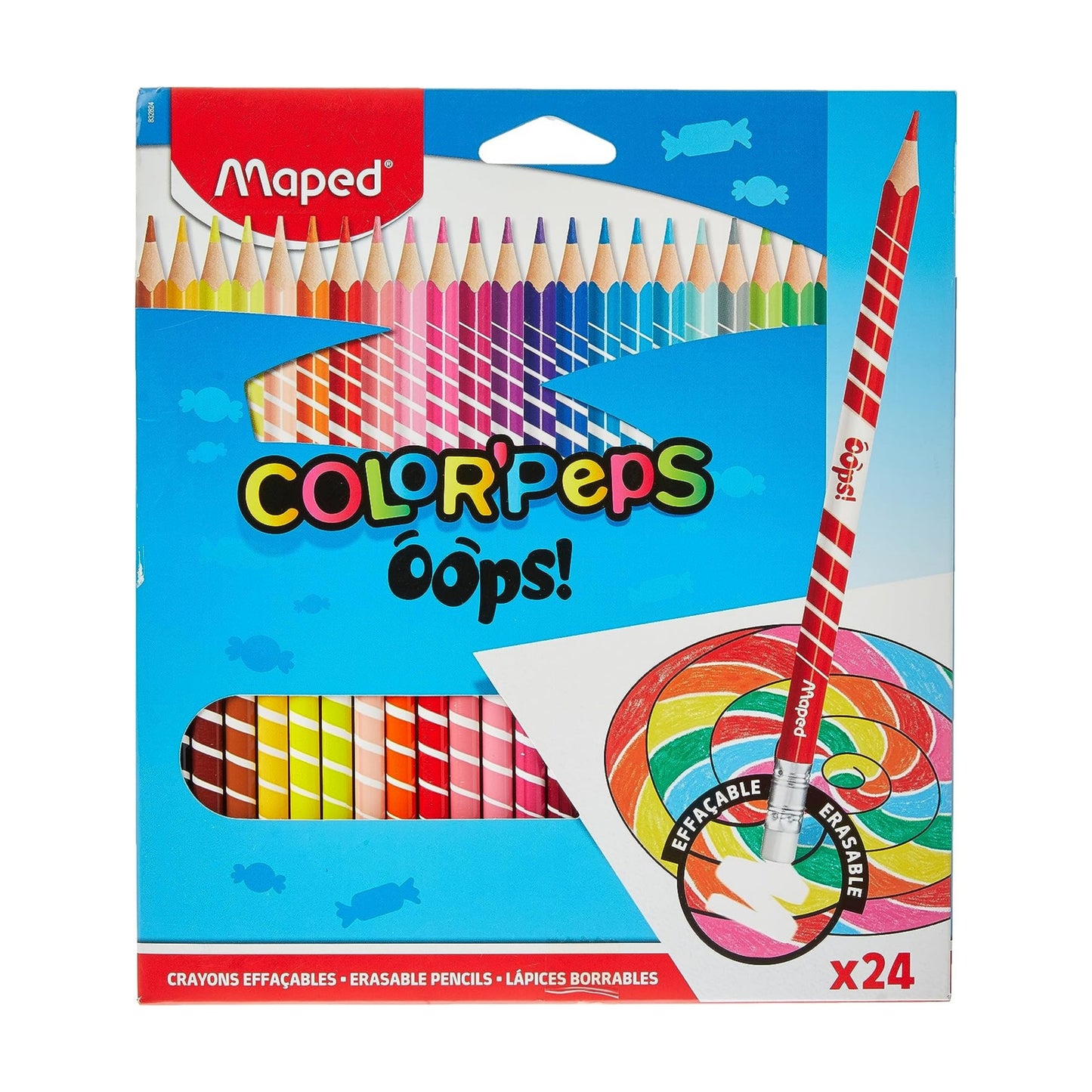 Maped Color'Peps Oops Erasable Color Pencils Set - Pack of 24