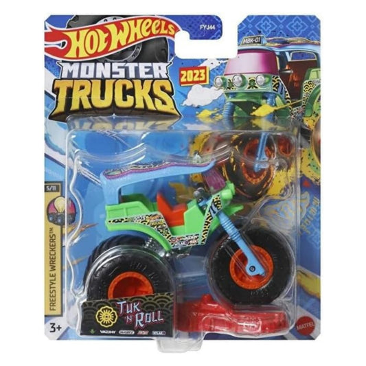 Hot Wheels Tuk N Roll Monster Trucks 2023 1:64 Scale Diecast Truck with Crushable Car 3+ Ages, Multi