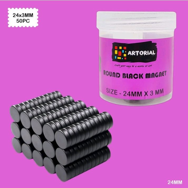 Black Magnet 24x3MM 50 Pc's