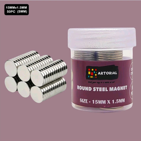 Steel Magnet 15MMx1.5MM 50 Pc's