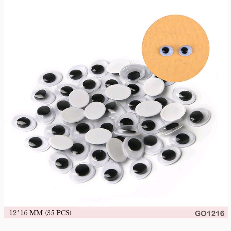 Googly Eye Oval 12x16MM 35 Pc's